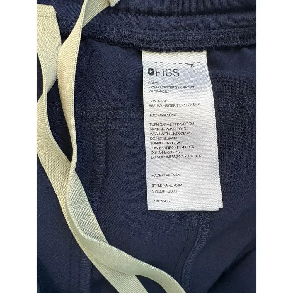 FIGS Men's AXIM Cargo Scrub Pants Blue Size XXL Straight Leg 32